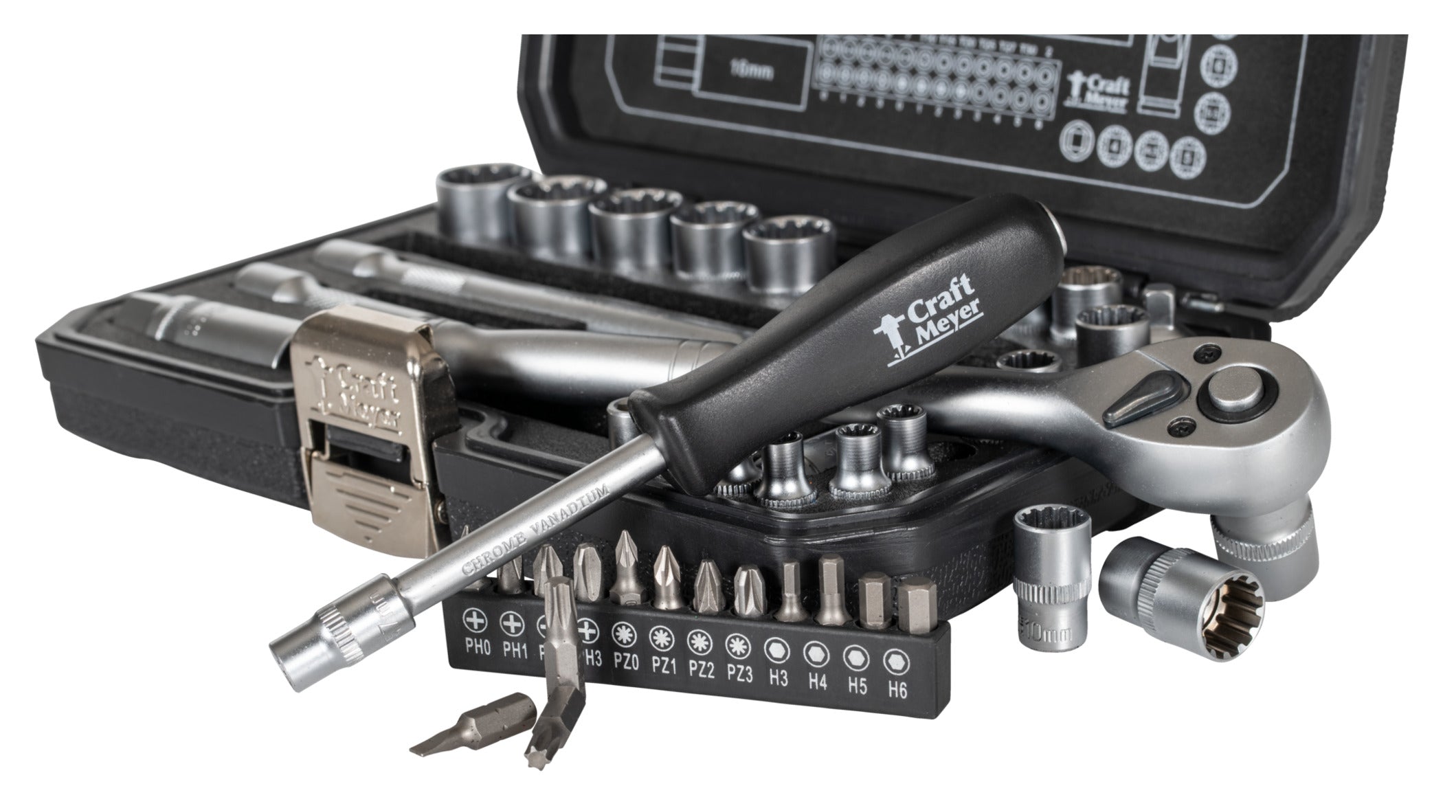 Set Chei Tubulare 52 piese Craft-Meyer - Metric & Inch