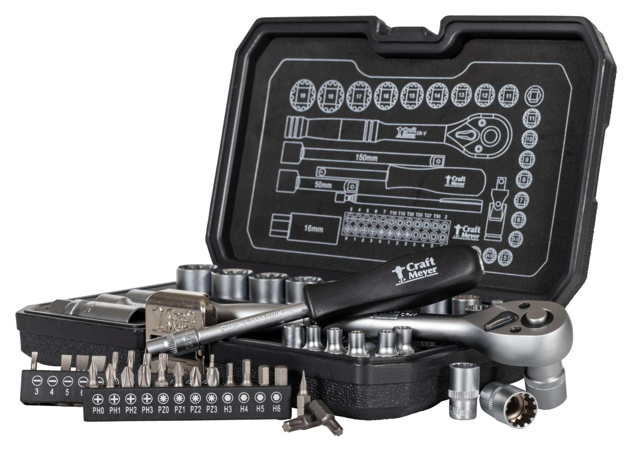 Set Chei Tubulare 52 piese Craft-Meyer - Metric & Inch