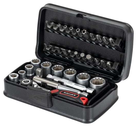 Set Chei Tubulare cu Biți 1/4" Rothewald - 35 Piese, Compact