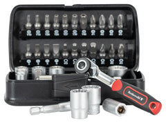 Set Chei Tubulare cu Biți 1/4" Rothewald - 35 Piese, Compact
