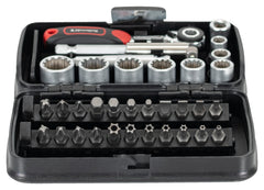 Set Chei Tubulare cu Biți 1/4" Rothewald - 35 Piese, Compact