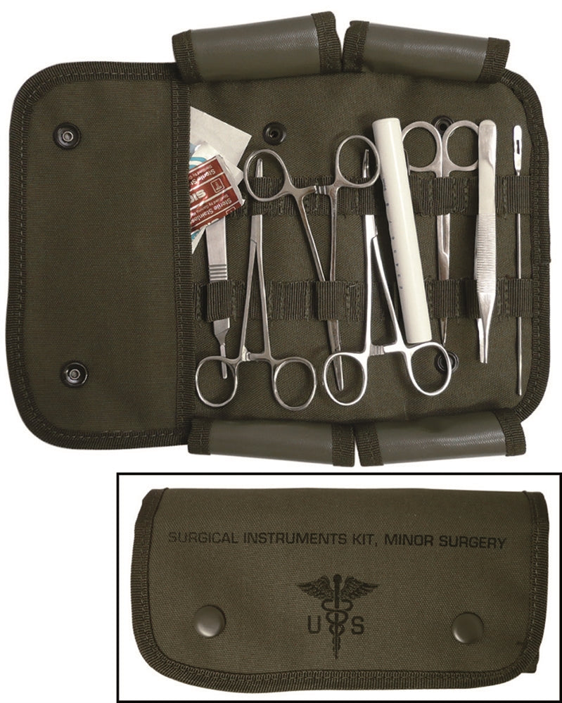 Set Chirurgical Mil-Tec US 12 Piese – Husă din Bumbac, 20,5 x 9,5 cm