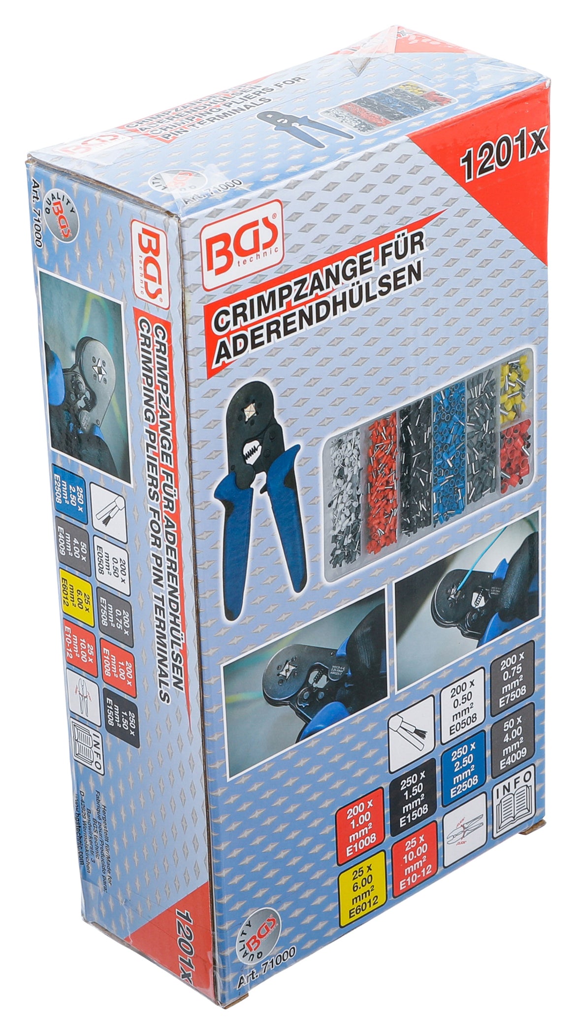 Set Clește Sertizat Aderendhülsen BGS Technic - 0.25-10 mm²