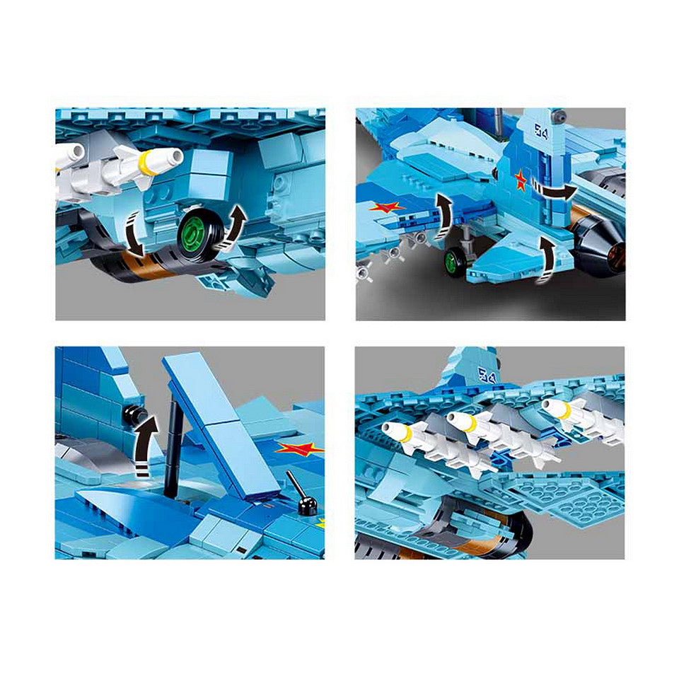 Set Constructie Avion Lupta Sluban blue jet fighter - Superioritate Aeriana