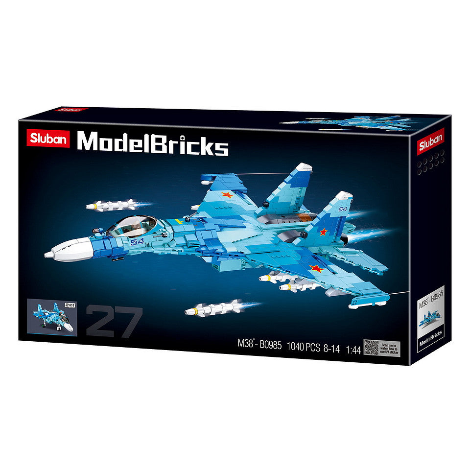 Set Constructie Avion Lupta Sluban blue jet fighter - Superioritate Aeriana