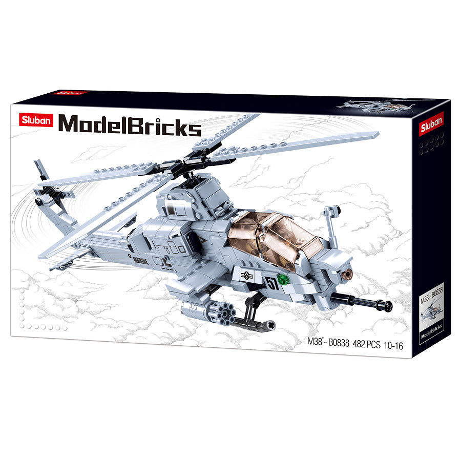 Set de Construcție Elicopter Sluban M38-B0838 – 482 Piese, 2 Minifigurine - poza 1