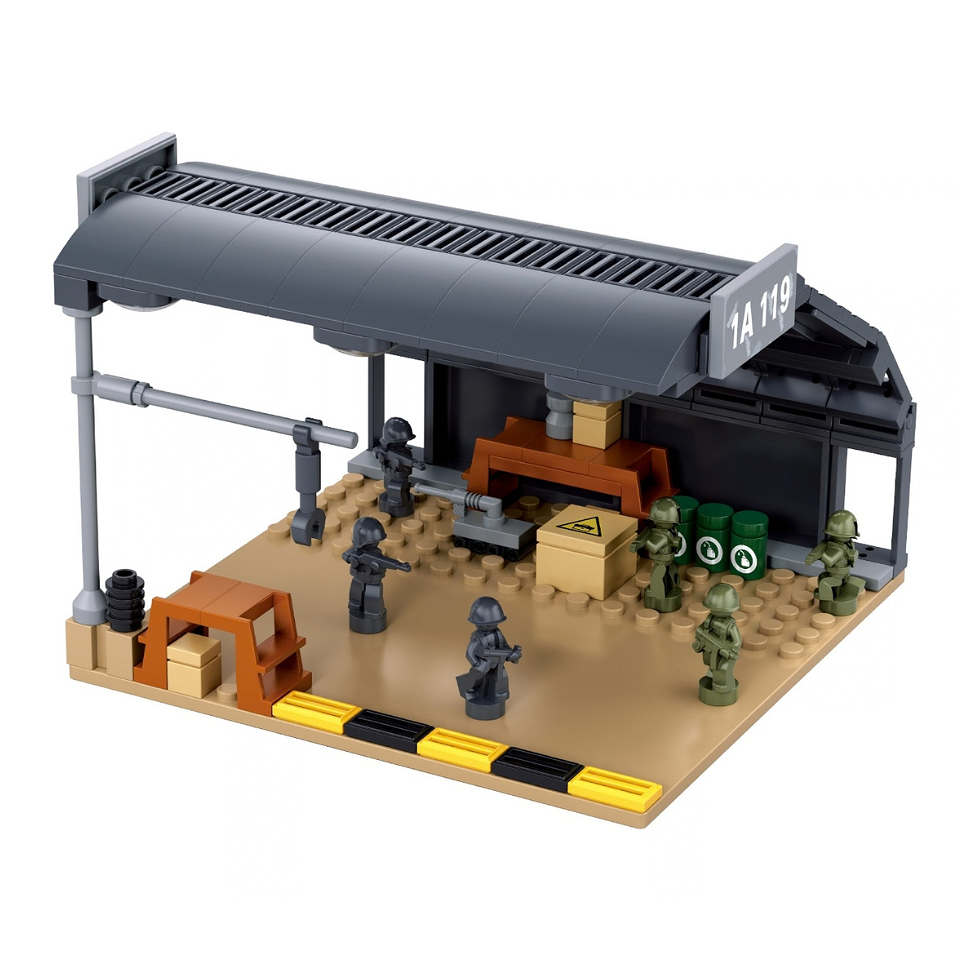 Set de Construcție Hangar Sluban M38-B1623 – 142 Piese, Scară 1:72 - poza 1