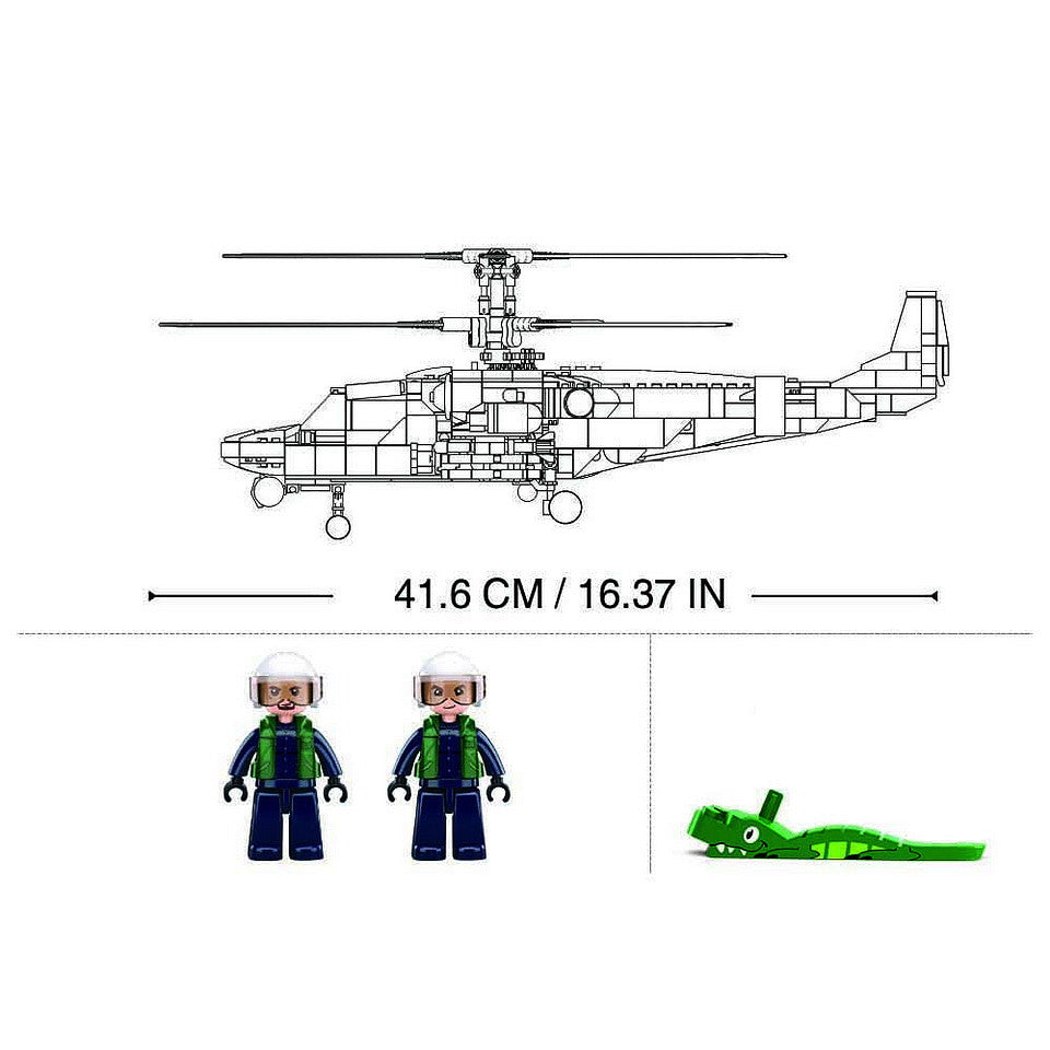 Set Construcție KA-52S Gunship M38-B1138 Sluban - Dominația Aeriană la Îndemâna Ta
