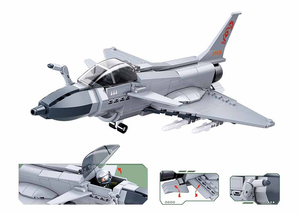 Set de Construcție Avion J-10CS Sluban Army – 211 Piese, Scară 1:55 - poza 3