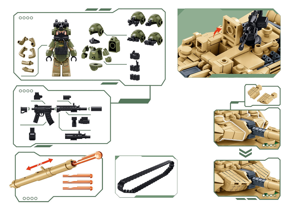 Set de Construcție Tanc Type 15 Lichte Sluban M38-B1577 – 411 Piese, Scară 1:45 - poza 7