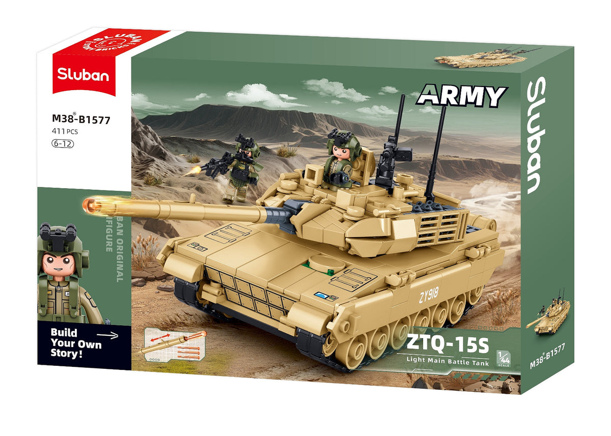 Set de Construcție Tanc Type 15 Lichte Sluban M38-B1577 – 411 Piese, Scară 1:45 - poza 8