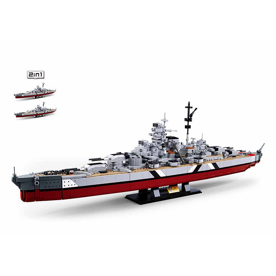 Set Construcție Sluban Bismarck Battleship 2 in 1 - Dominația Navală la Degetele Tale
