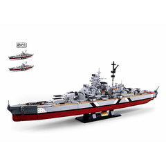 Set Construcție Sluban Bismarck Battleship 2 in 1 - Dominația Navală la Degetele Tale
