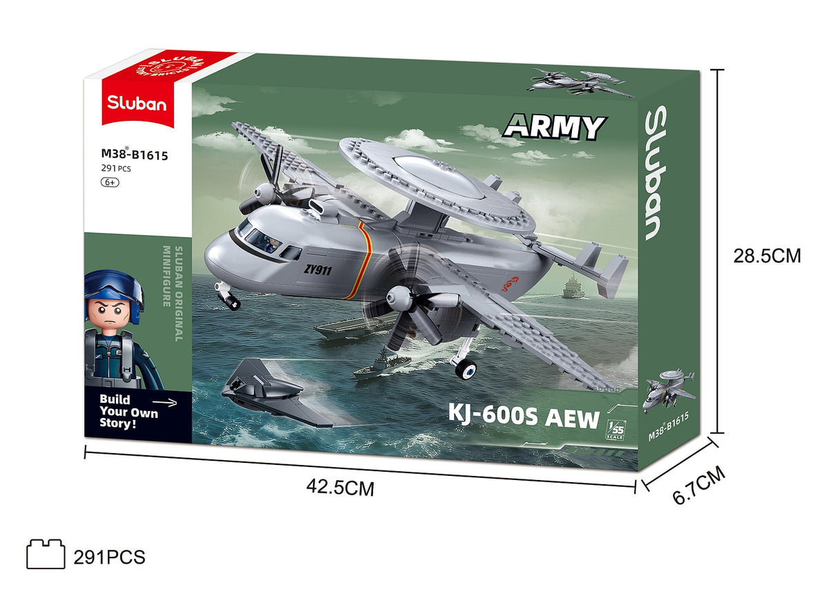 Set de Construcție Avion KJ-600 AEW Sluban – Scară 1:55, Elice Rotative - poza 8