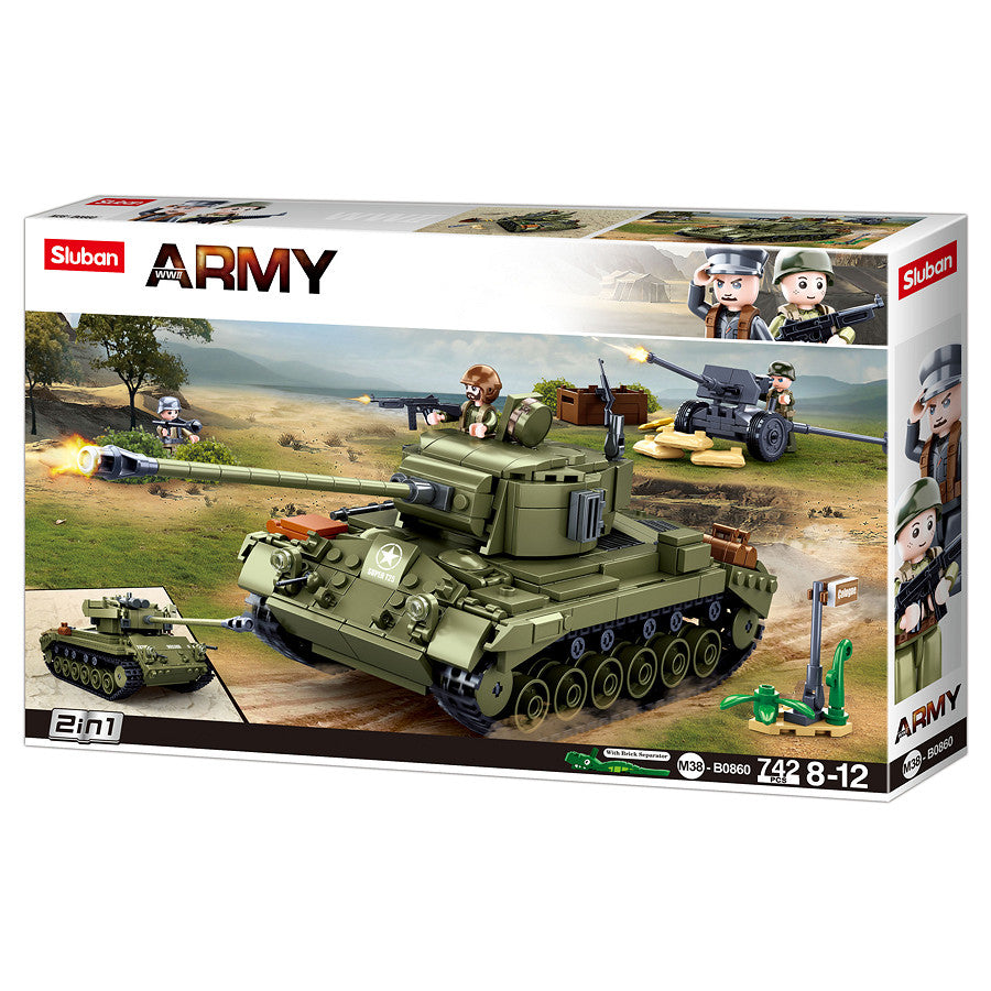 Set Construcție Sluban M38-B0860 Tanc Mediu Aliat - Revive Bătălii WWII