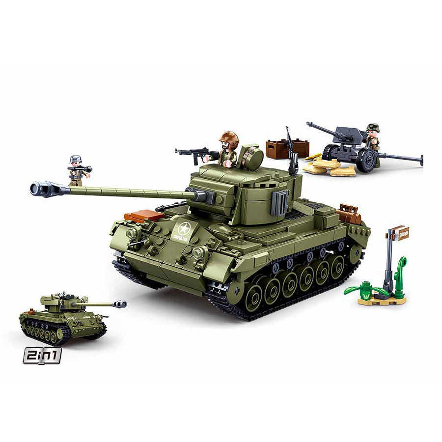 Set Construcție Sluban M38-B0860 Tanc Mediu Aliat - Revive Bătălii WWII