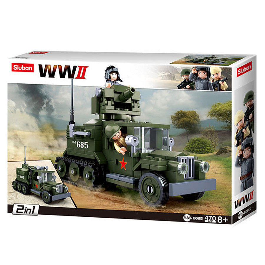 Set Constructie Sluban M38 Half-track WWII Allied - Conectează-te cu Istoria