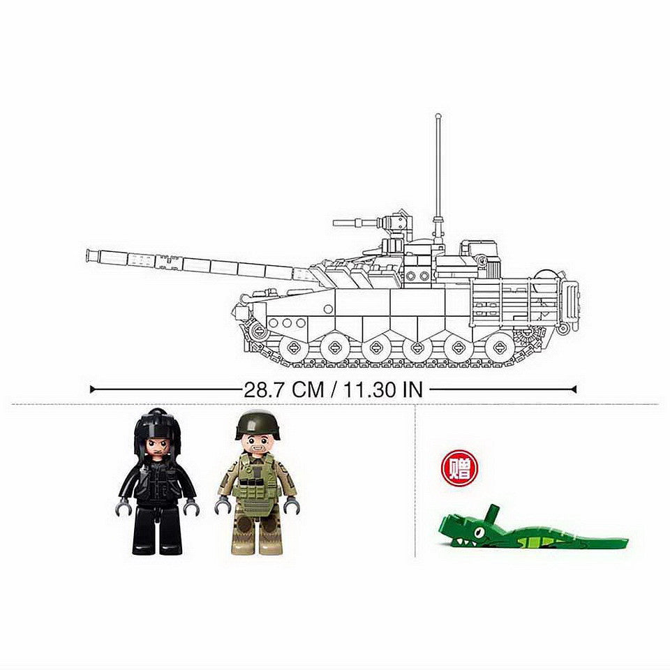 Set Construcție T-80 Tank M-38 B1178 Sluban - Asamblează Puterea Blindată