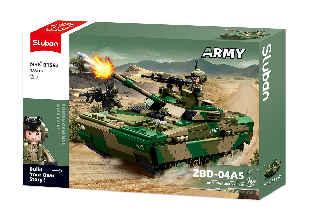 Set de Construcție Vehicul de Luptă ZBD-04AS Sluban – 385 Piese, Scară 1:44 - poza 8