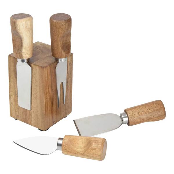 Set Cuțite Brânză ACACIA Herbertz - Oțel 420, Suport Lemn Acacia