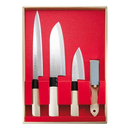 Set Cuțite de Bucătărie Japoneze Herbertz - Oțel 420, 3 Piese cu Piatră