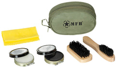 Set Curățare Bocanci Oliv MFH - 2 Perii, 2 Creme