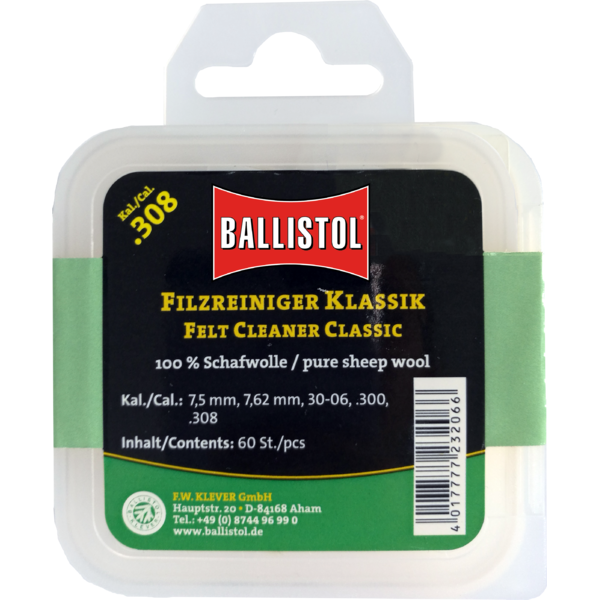 Set Curățare Teavă Lână Ballistol - Cal. .30, Precizie Maximă - 1