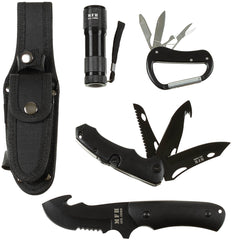 Set Cuțite Multifuncțional Negru MFH - Lamă 3Cr13MoV, Mâner detașabil