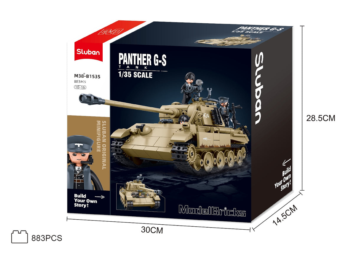 Set de Construcție Tanc Panther G Sluban M38-B1535 – 883 Piese, Scară 1:35 - poza 8