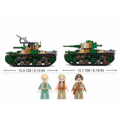 Set de Construcție Tanc Sluban Type 97 - Realism WWII pe Biroul Tău