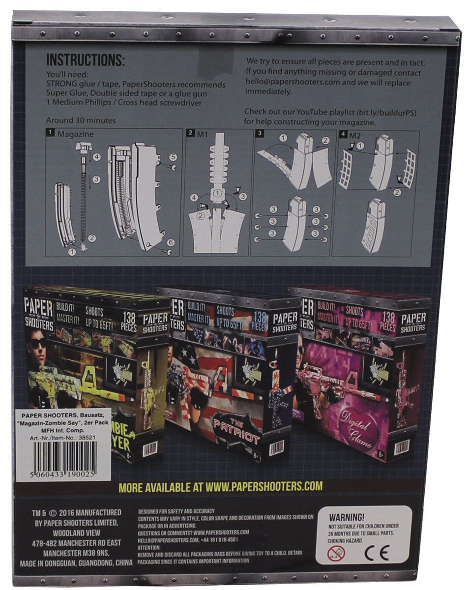 Set de construit Paper Shooters "Zombie" - Set 2 bucăți, Compatibil art. 38501