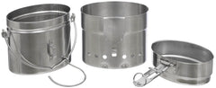 Set de gătit M40 Suedez 3 piese Inox MFH - Oțel Inoxidabil, 1.5L + 600ml