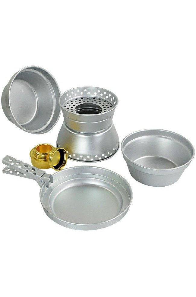 Set de Gătit Mil-Tec 6 Piese – Aluminiu, 2 Oale de 1,4 l și 0,95 l