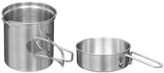 Set de gătit Oală și Tigaie Inox FoxOutdoor - Mânere Pliabile, Volum 1.1L