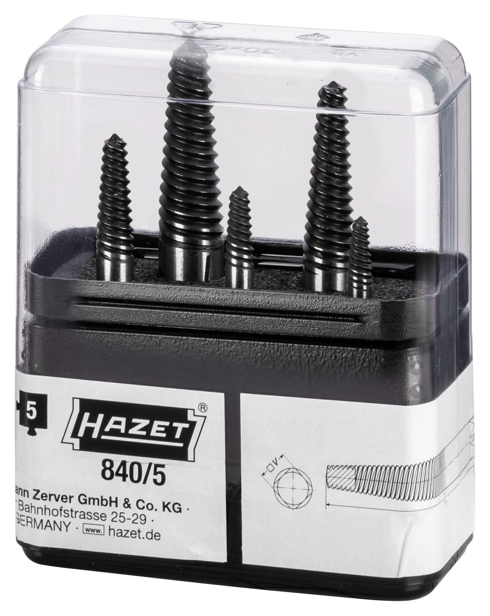 Set Extractoare Șuruburi Hazet - M3-M18, 5 Piese