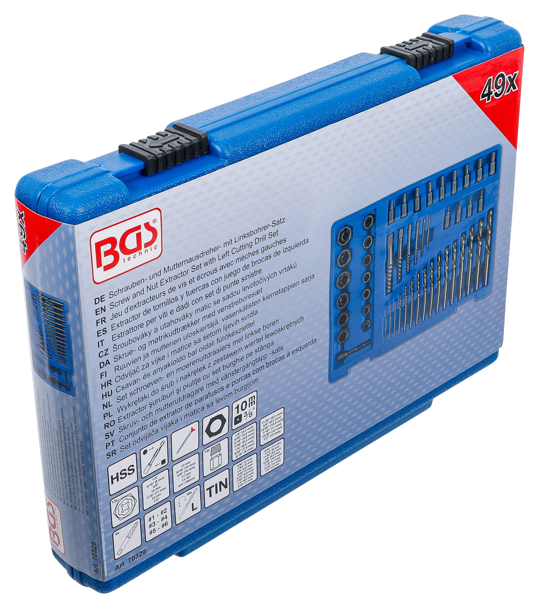Set Extractoare Șuruburi și Piulițe BGS technic - 49 Piese