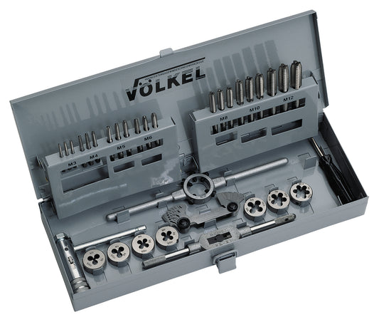 Set Filetare și Tarodare Völkel M3-M12 - 31 Piese HSS