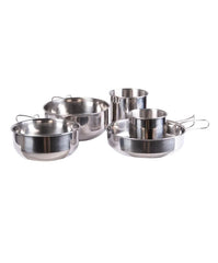 Set Gătit 5 Piese din Inox – 3 Oale + 2 Căni, Compact și Rezistent