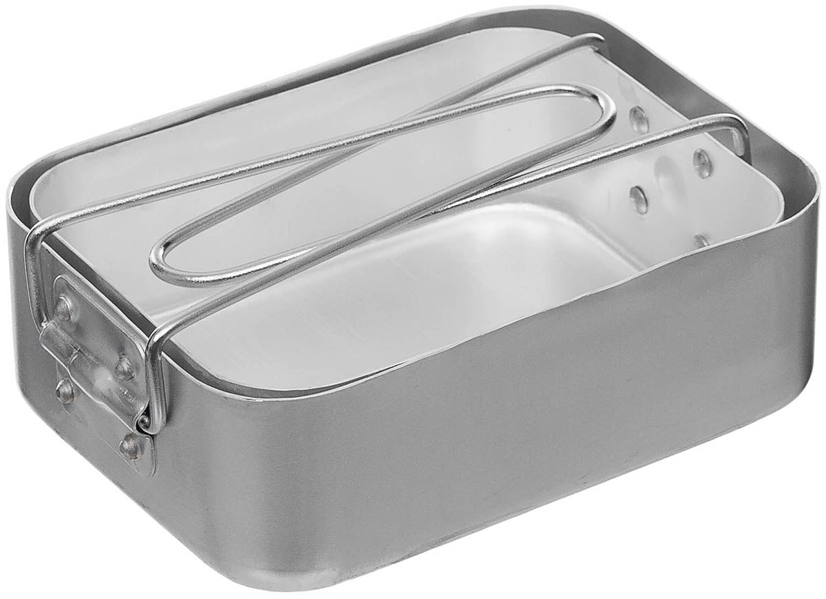 Set Gătit Camping 2 Piese Aluminiu MFH - Mânere Pliabile, 370g