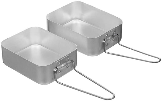 Set Gătit Camping 2 Piese Aluminiu MFH - Mânere Pliabile, 370g