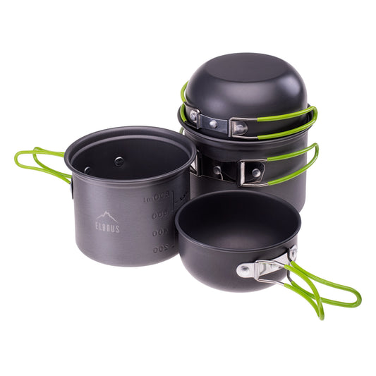 Set Gătit Outdoor HIKE PRO COOK SET ELBRUS - Aluminiu, Compact, 4 Piese - 1