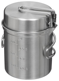 Set Gătit Travel Inox FoxOutdoor - Stivuibil, Mâner Pliabil