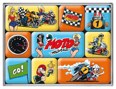 Set Magneți MOTOmania pentru Frigider - Decor Moto Amuzant