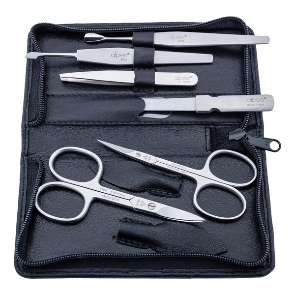 Set Manichiură 6 piese Alpen - Oțel, Cu Etui Practic