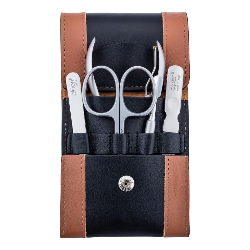 Set Manichiură Alpen Maniküre-Set 5-teilig - Oțel Inoxidabil, Cu Etui Piele