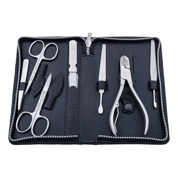 Set Manichiură Alpen - Oțel Inoxidabil, 7 Piese, Etui Elegant