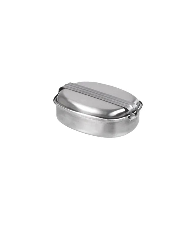 Set Mess Kit Francez din Inox – 2 Piese, Strat Antiaderent, Compact și Ușor de Curățat