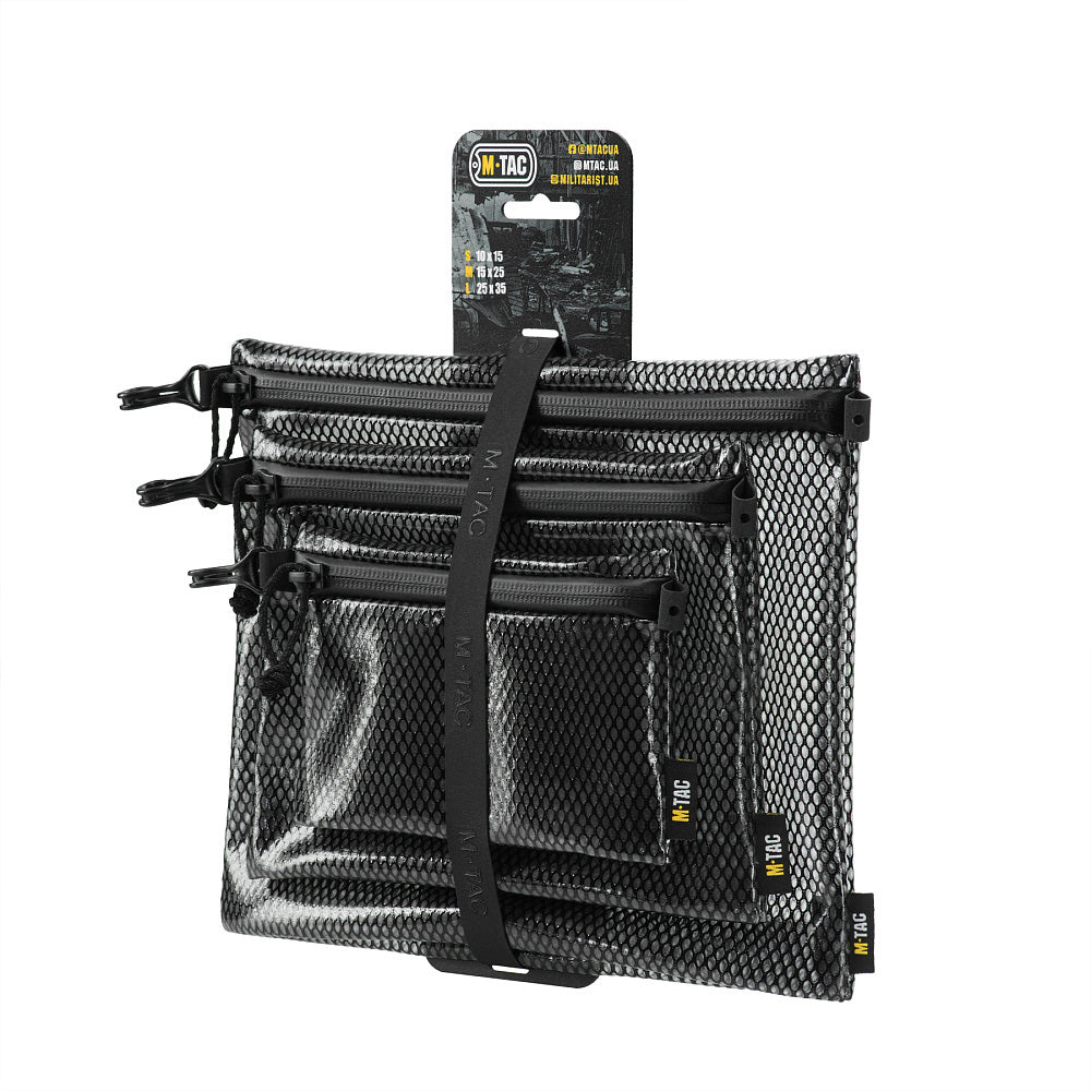 Set Organizatoare Buzunar M-Tac Elite - Negru, Rezistent la Apă