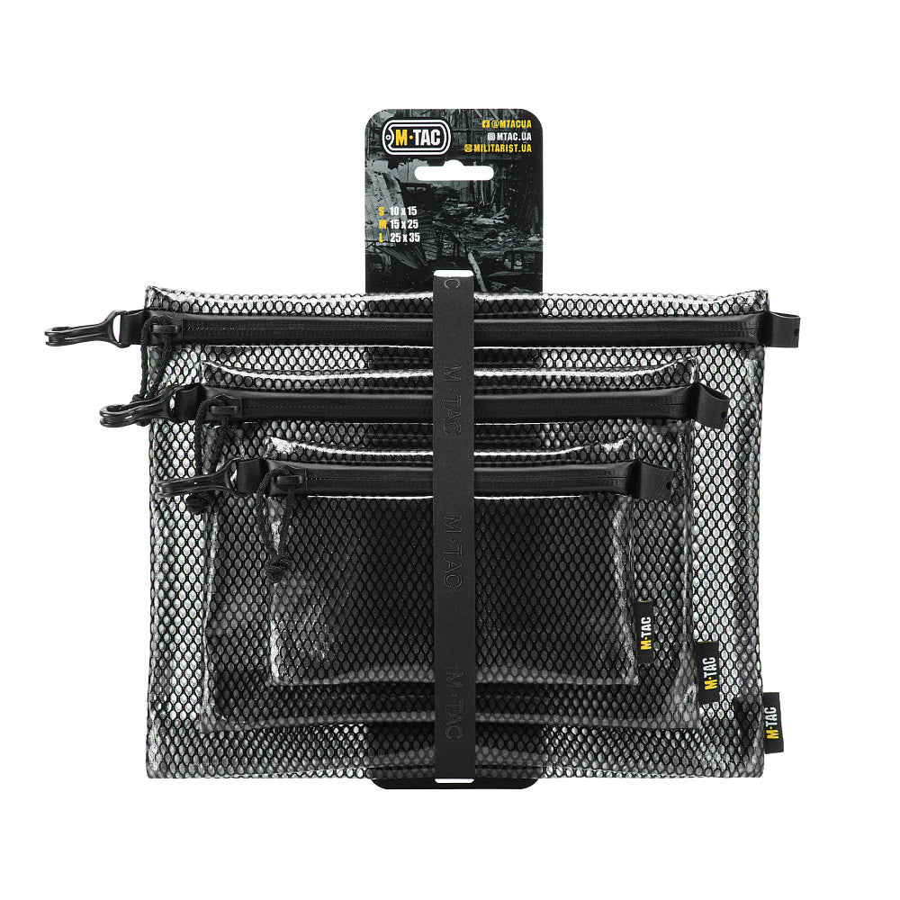 Set Organizatoare Buzunar M-Tac Elite - Negru, Rezistent la Apă