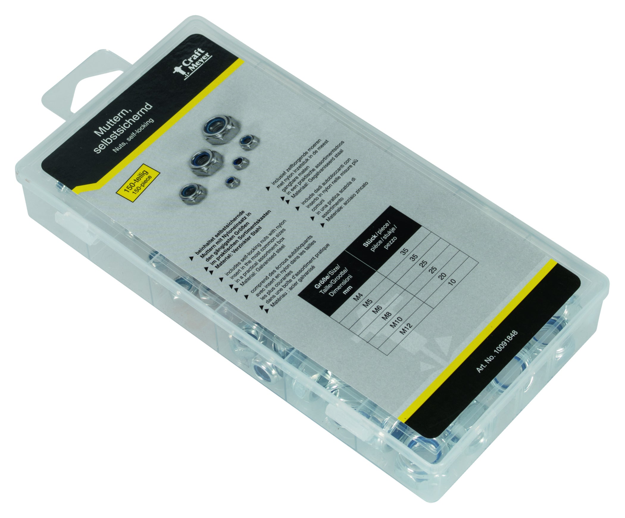 Set Piulițe Autoblocante Craft-Meyer - M4-M12, 150 buc.